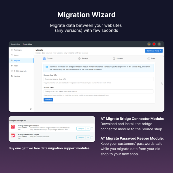 AT Migrate: sync, cloud backup and version upgrade